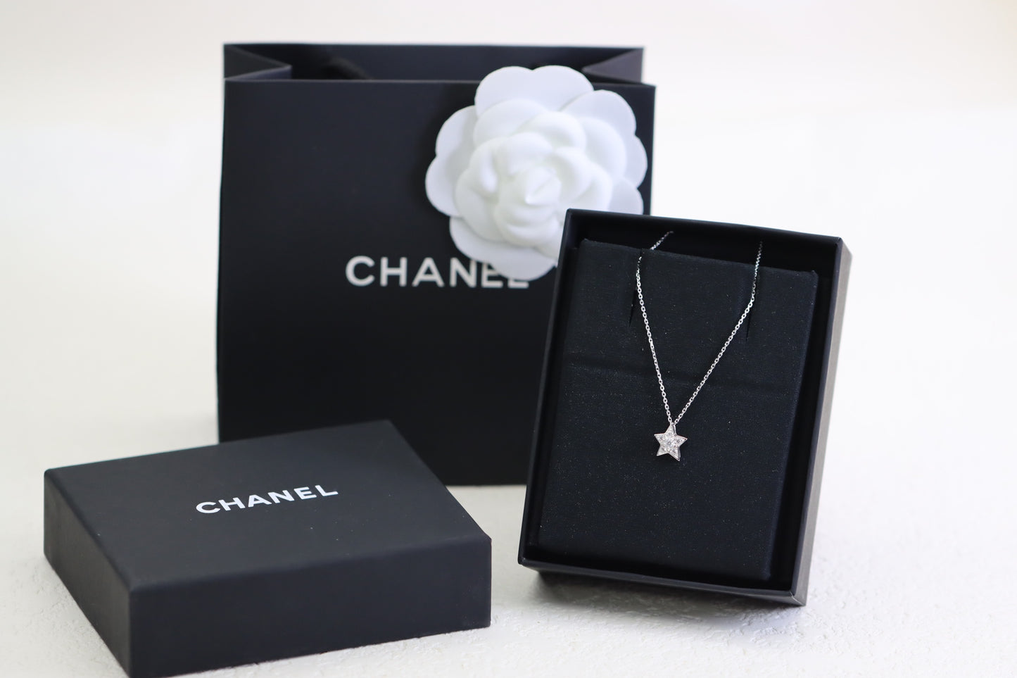 Silver Diamond Star Clavicle Necklace