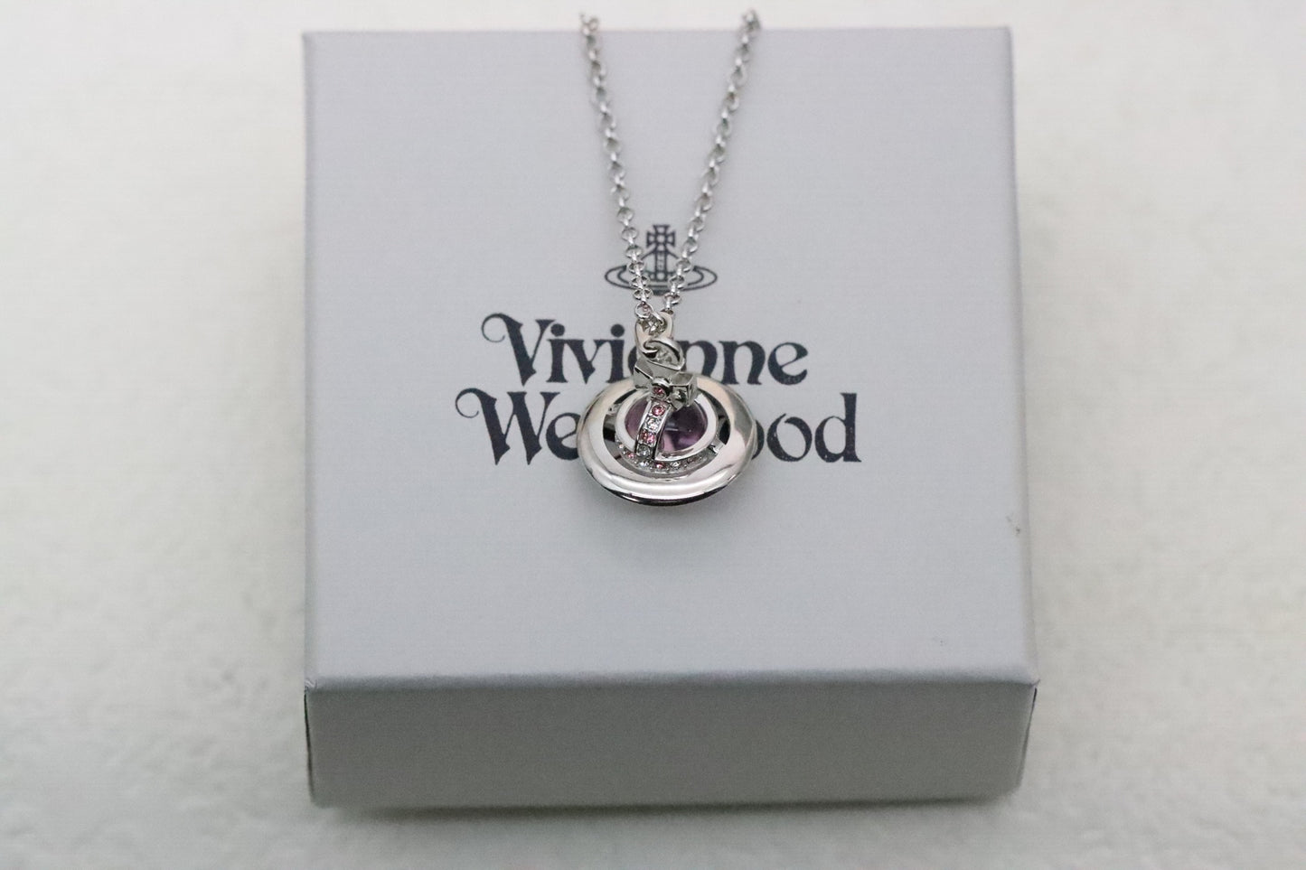 Pink 3D Saturn Clavicle Necklace