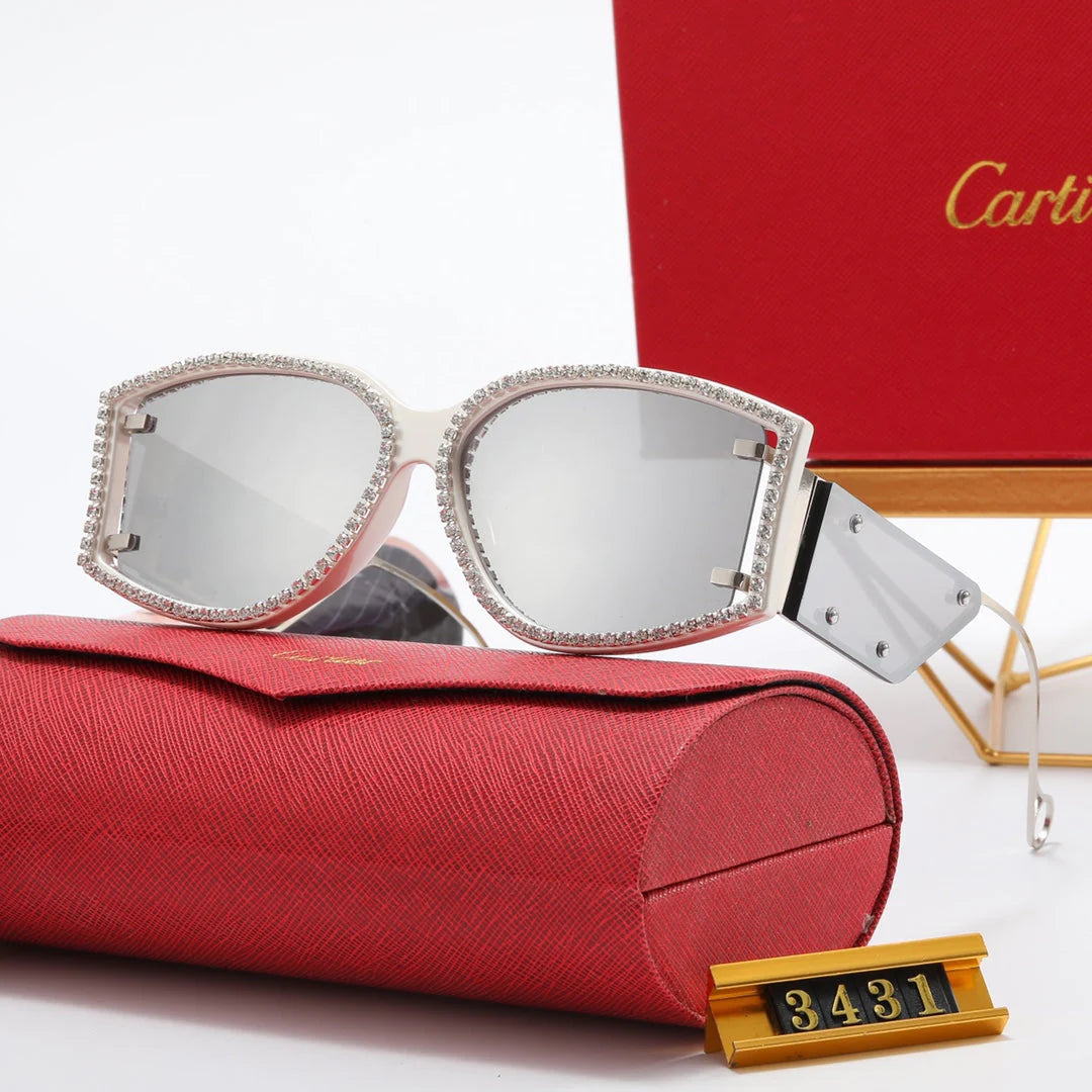 6 color rhinestone lens polarized sunglasses