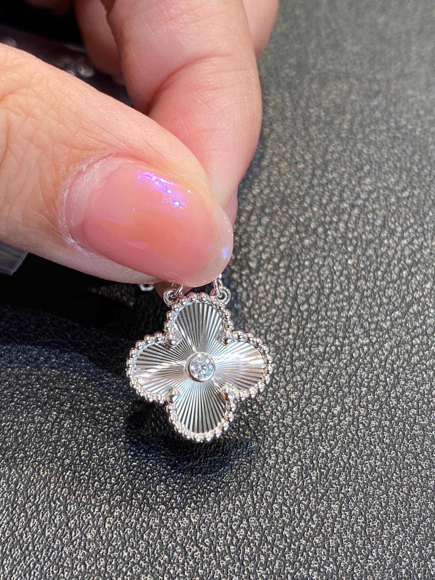Guilloche Four-leaf Clover Necklace
