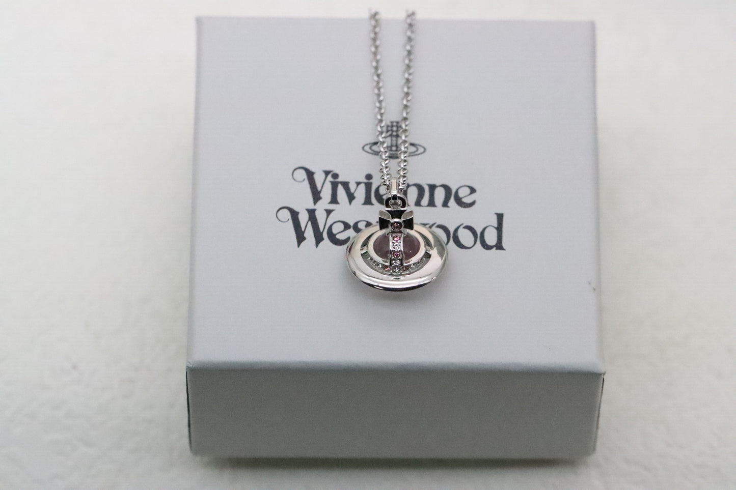 Pink 3D Saturn Clavicle Necklace