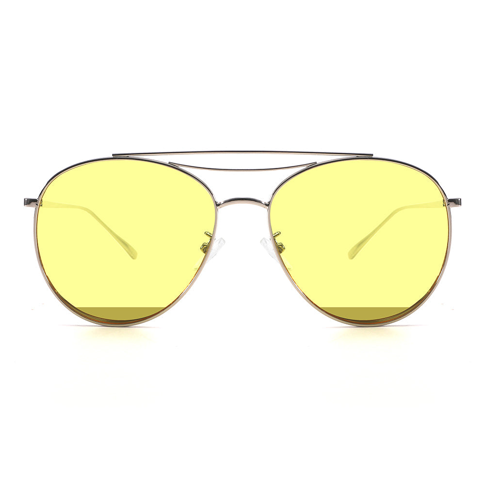 Dollger Polished Silver Aviator Sunglasses