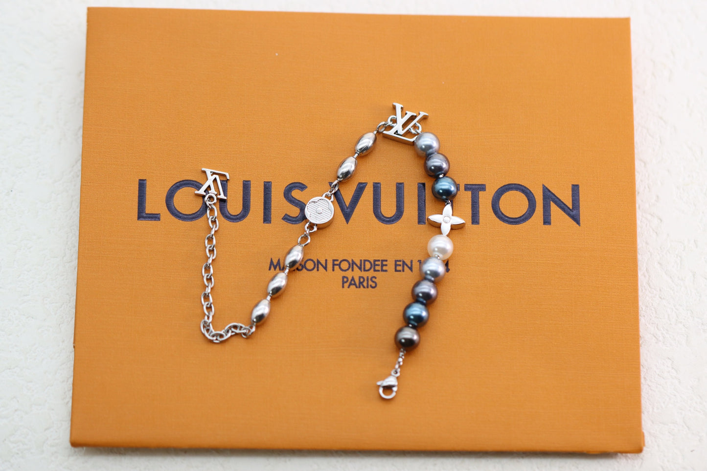 Blue Pearl Floral Bracelet