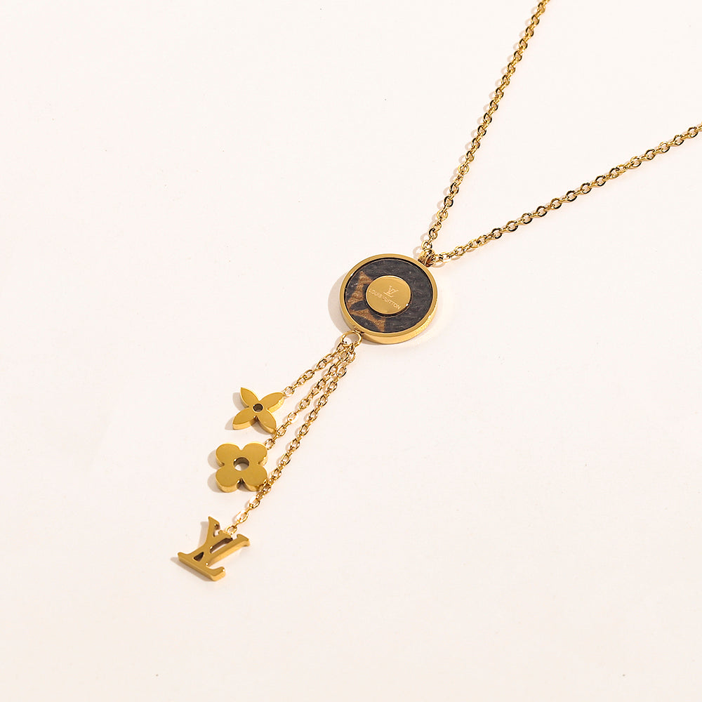 Monogram Disc Logo Necklace