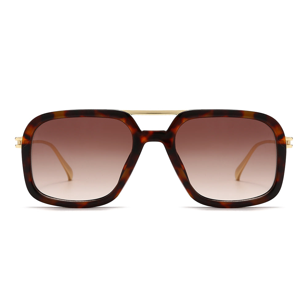 Dollger Oversized Square Aviator Tinted Sunglasses