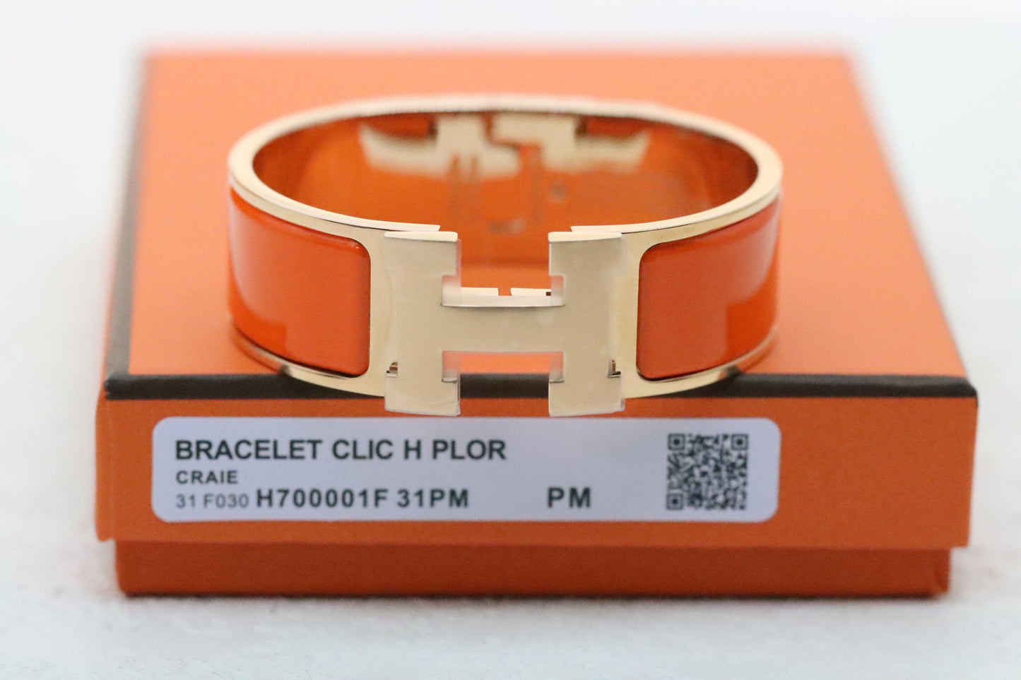 Extra wide three-color enamel bracelet