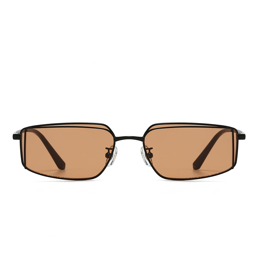 Dollger Rectangular Metal Tinted Sunglasses