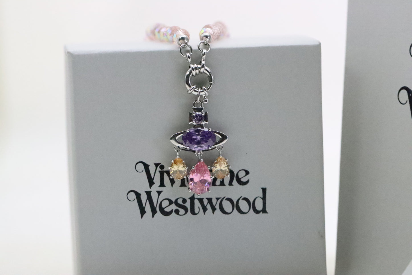 Dreamcatcher Colored Diamond Saturn Crystal Necklace