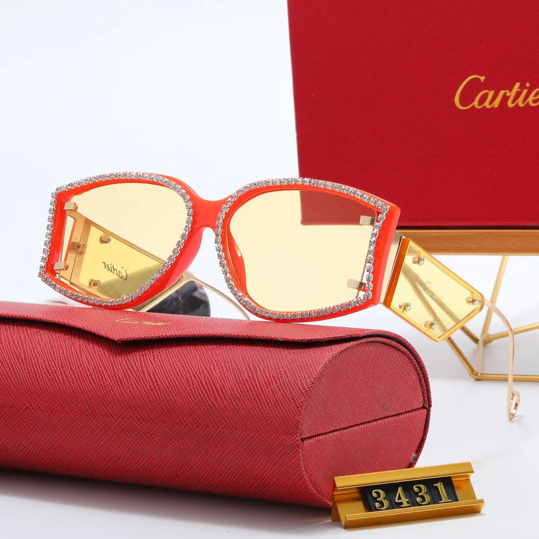 6 color rhinestone lens polarized sunglasses