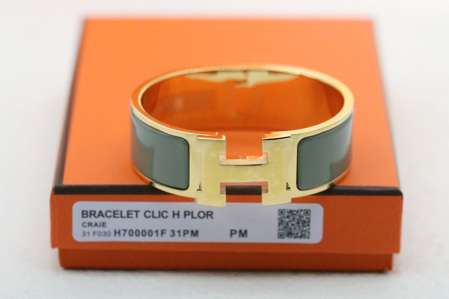 Extra wide three-color enamel bracelet