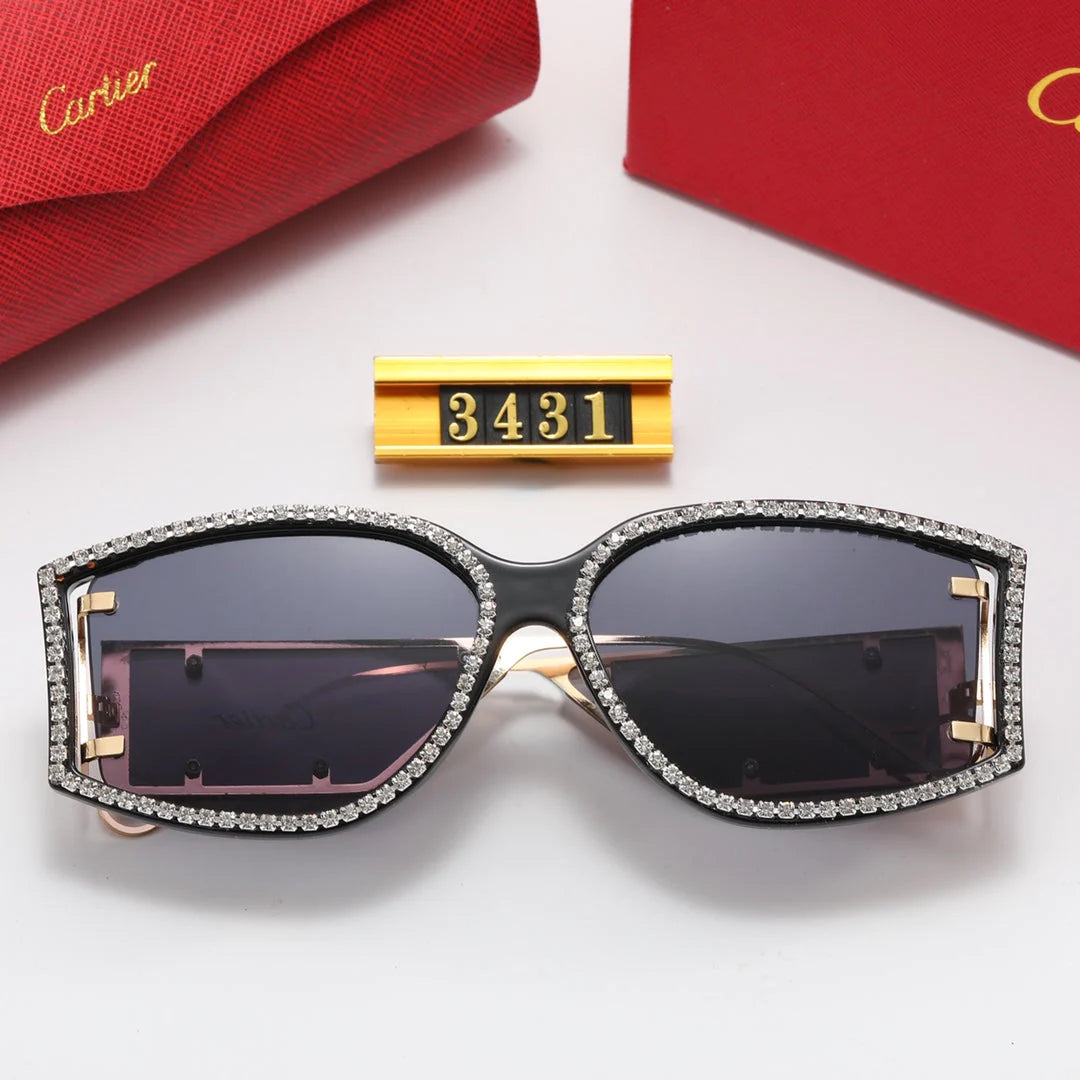 6 color rhinestone lens polarized sunglasses