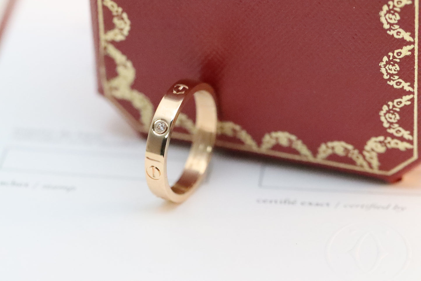 Tri-color narrow diamond ring