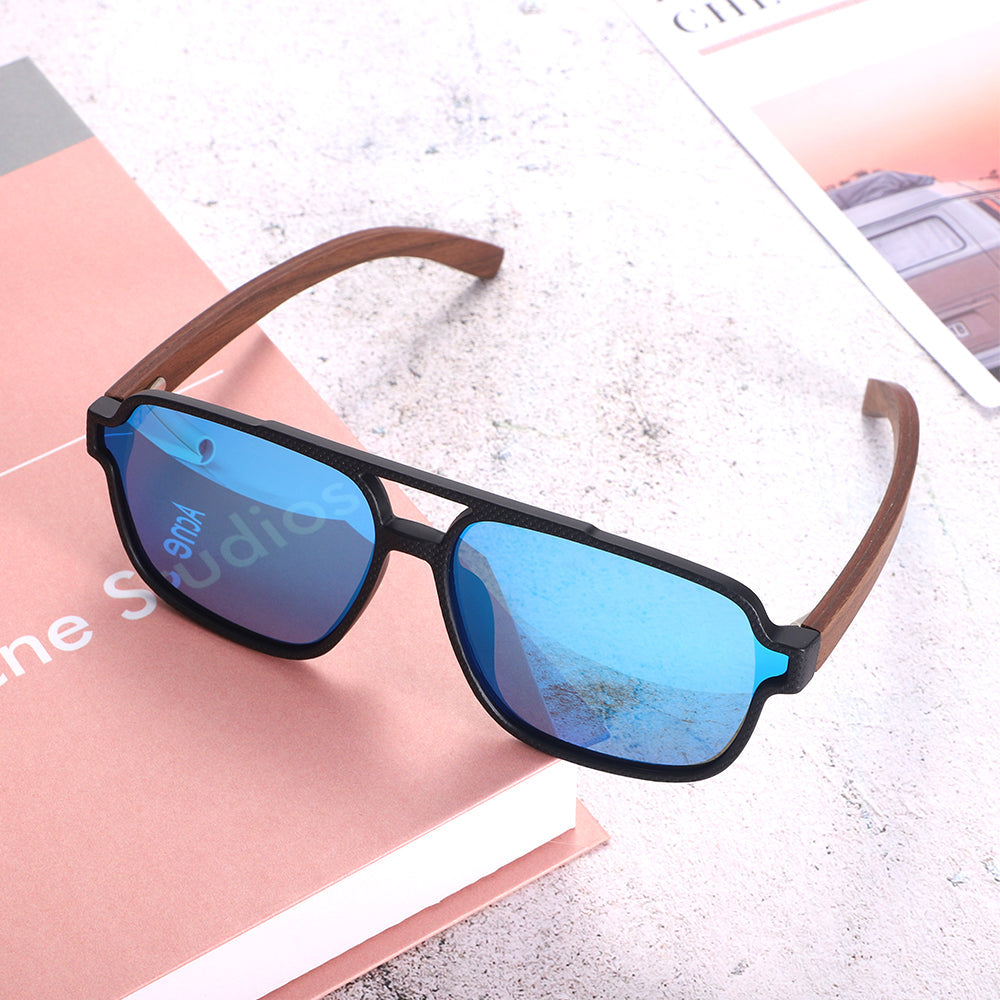 Dollger Black Oversized Aviator Sunglasses