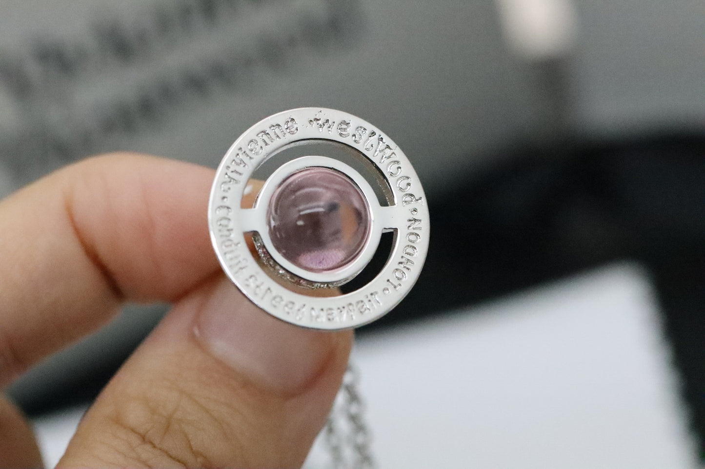 Pink 3D Saturn Clavicle Necklace