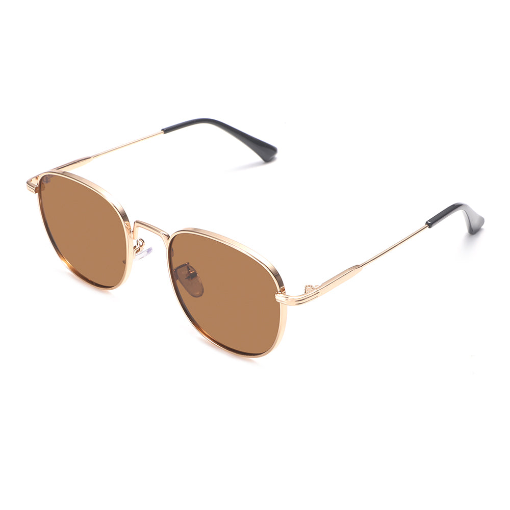 Dollger Rose Gold Retro-Vintage Round Tinted Sunglasses