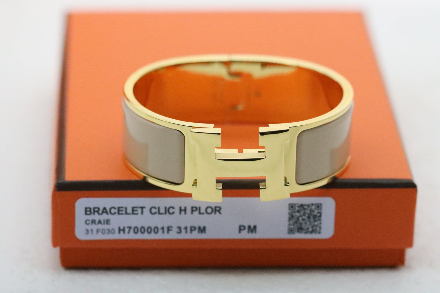 Extra wide three-color enamel bracelet