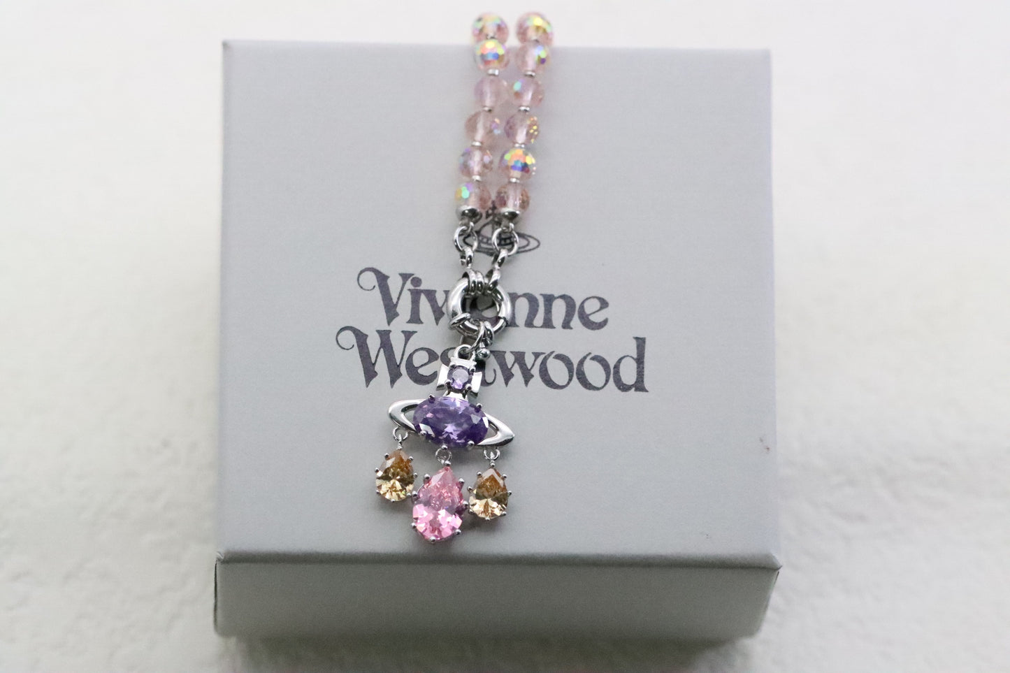 Dreamcatcher Colored Diamond Saturn Crystal Necklace
