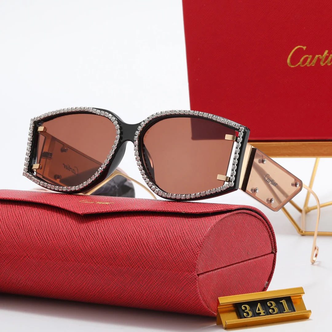 6 color rhinestone lens polarized sunglasses