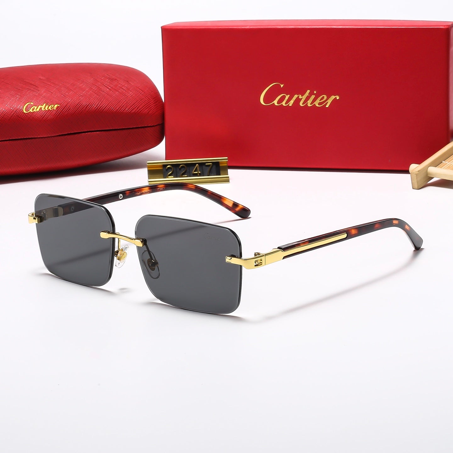 5 colors new frameless plain sunglasses 2246