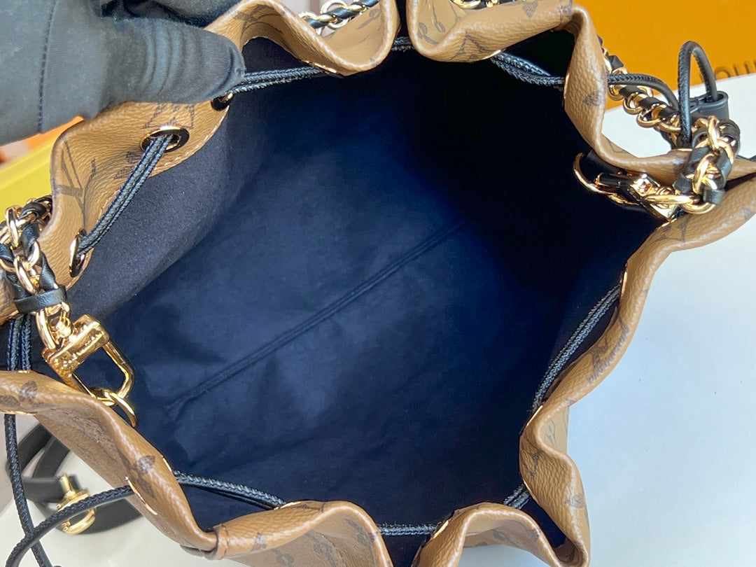 Yellow floral bucket bag