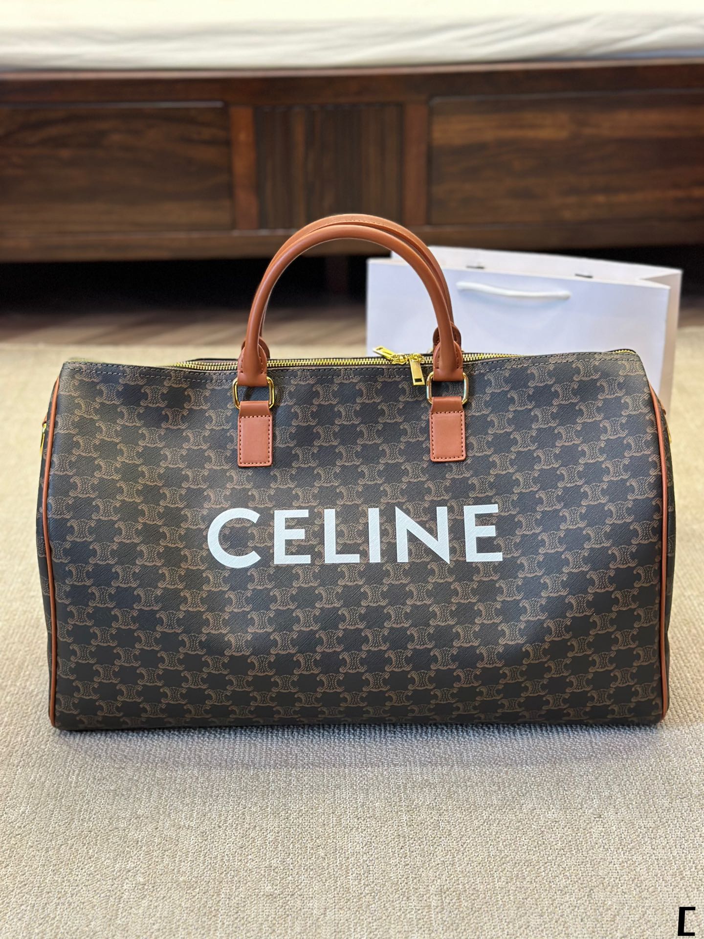 Old-fashioned oversized travel bag