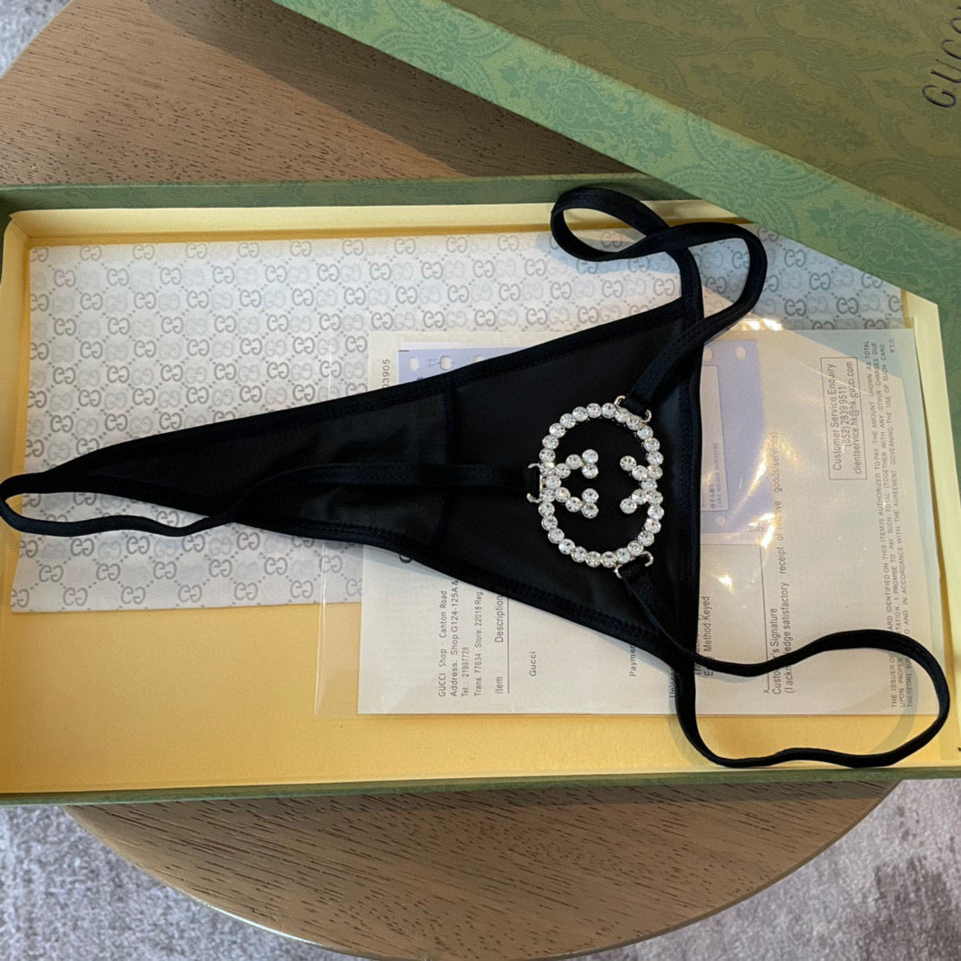 Pure black camisole chain bra underwear (with chest pads)