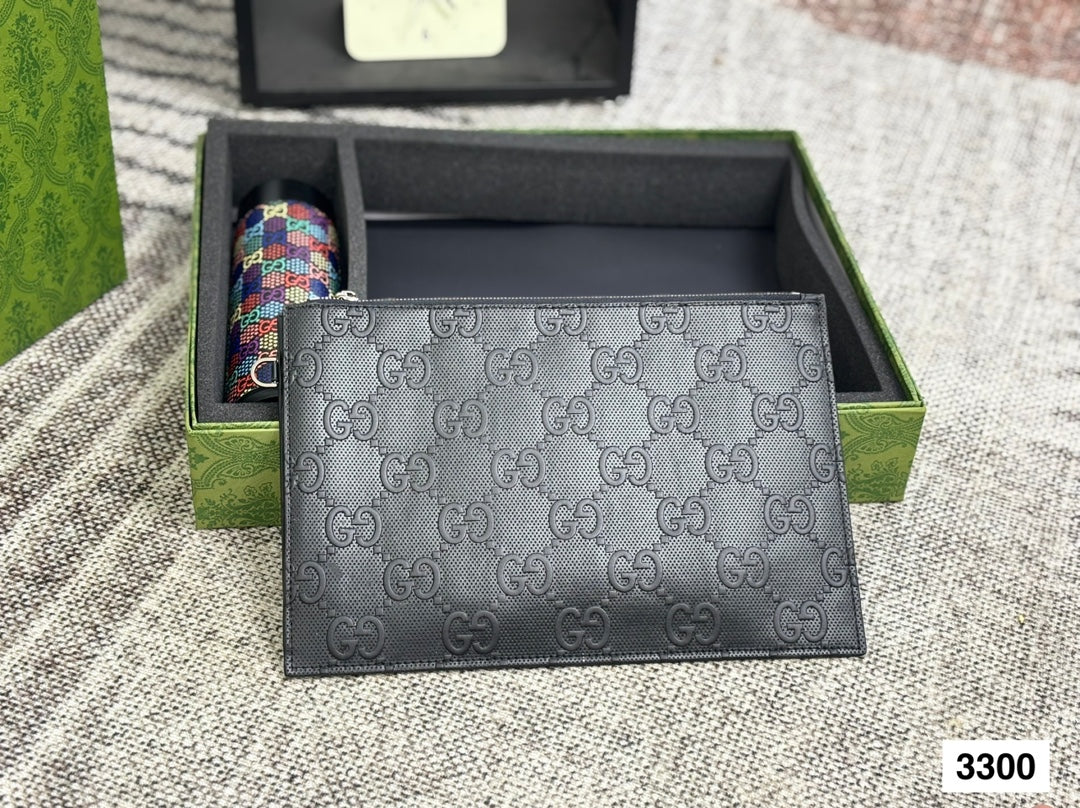 Belt + Clutch + Water Cup Set Cowhide Belt