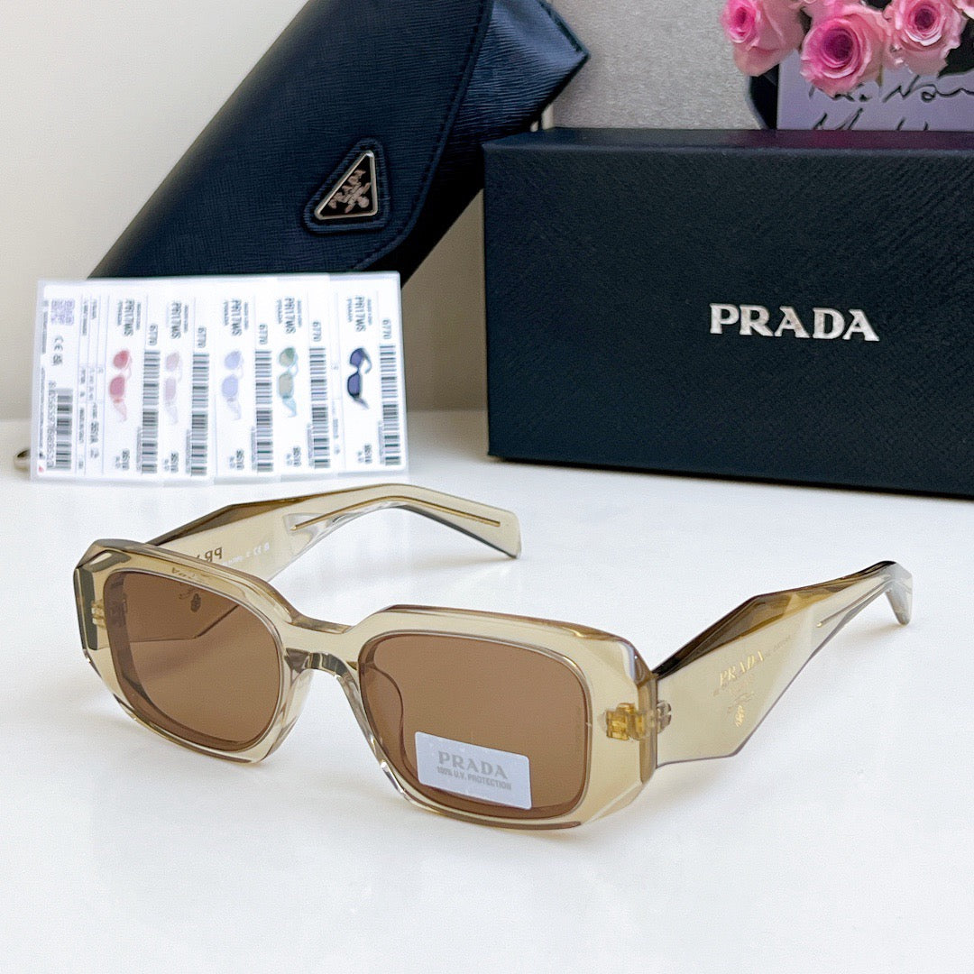 Triangle logo rectangular cut anti-glare sunglasses