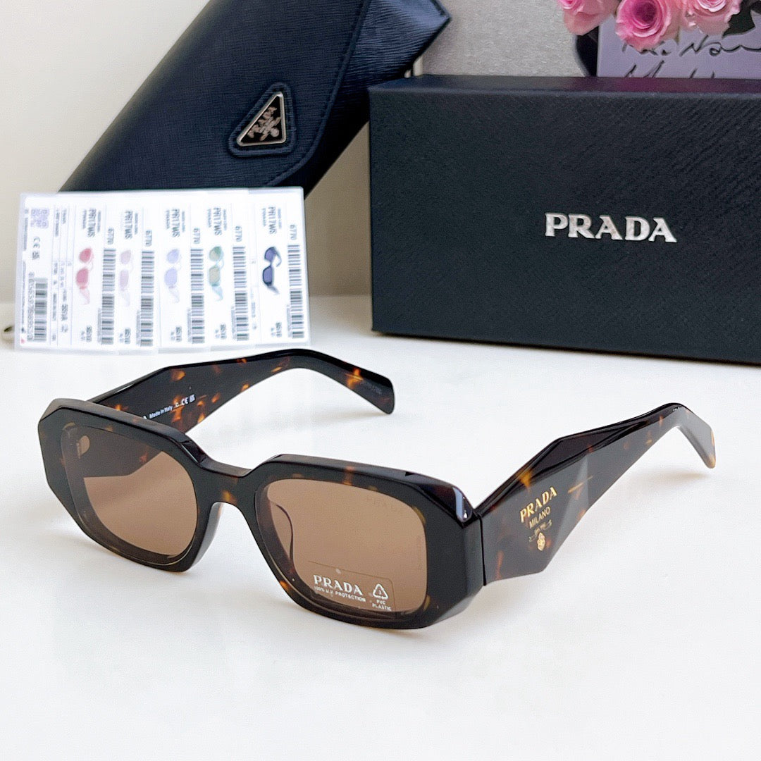 Triangle logo rectangular cut anti-glare sunglasses