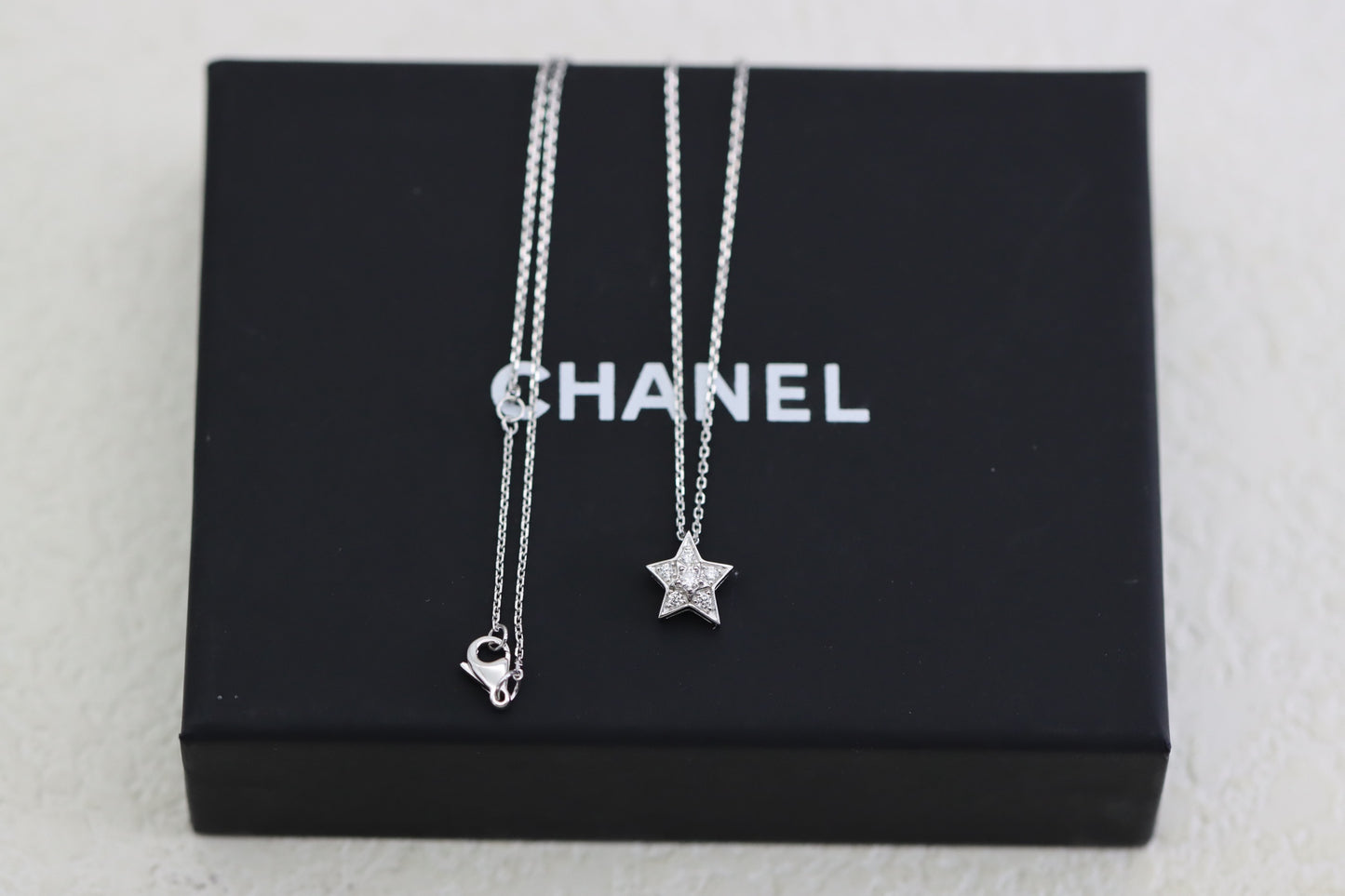 Silver Diamond Star Clavicle Necklace