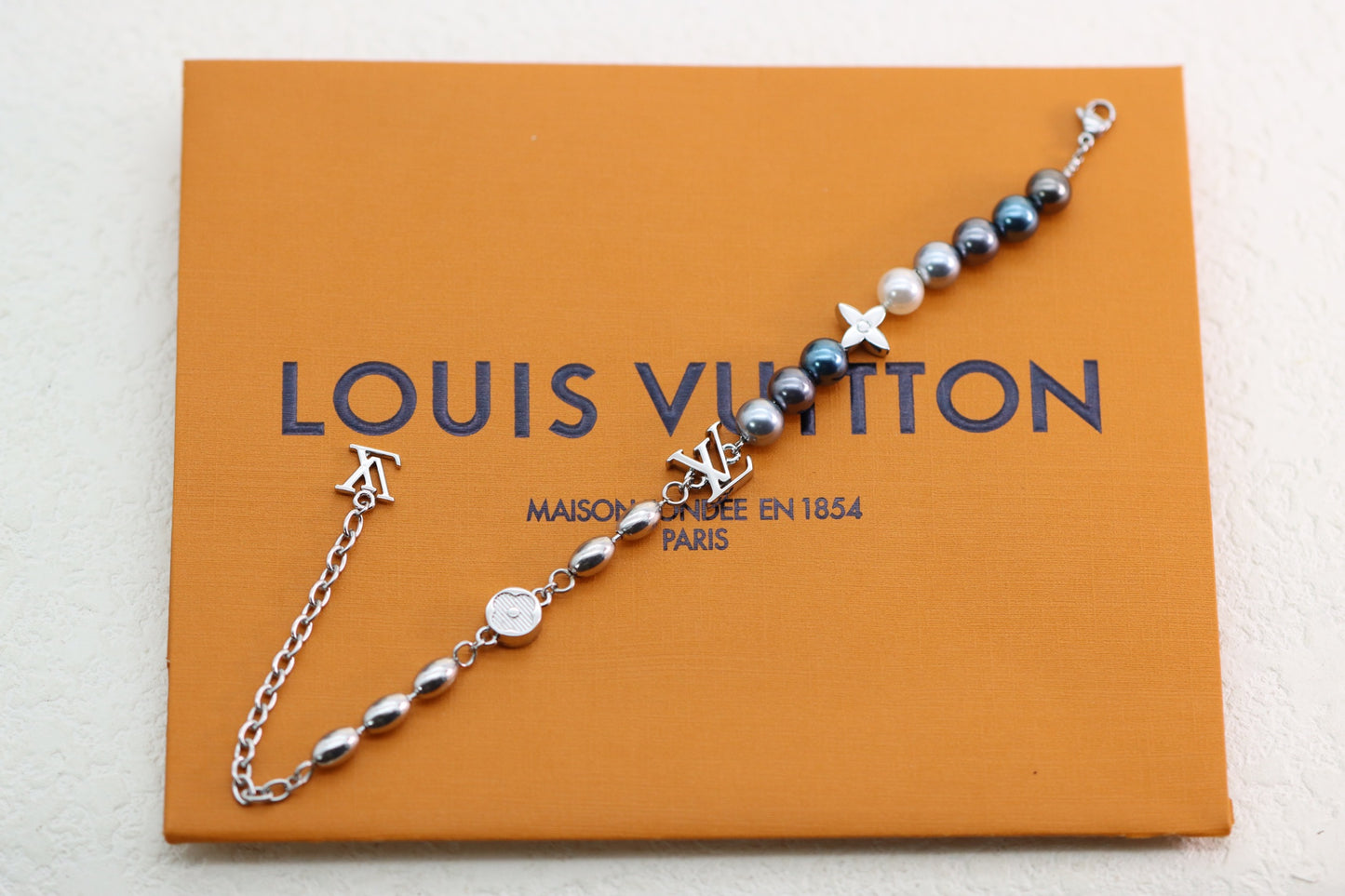 Blue Pearl Floral Bracelet
