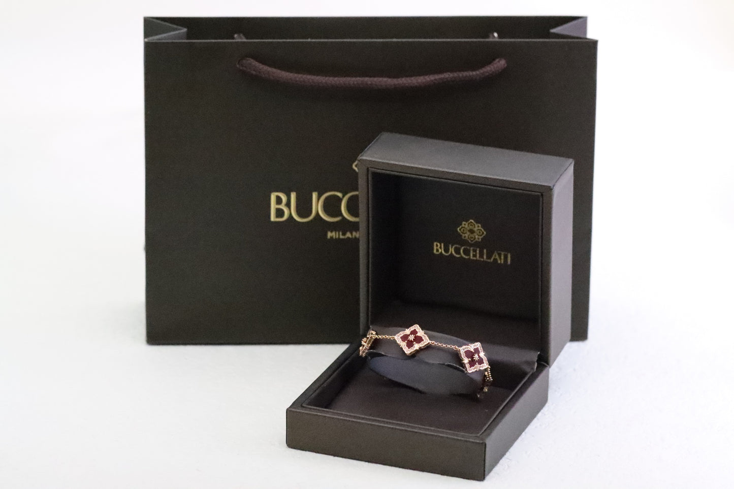 Full diamond laser four-leaf clover bracelet