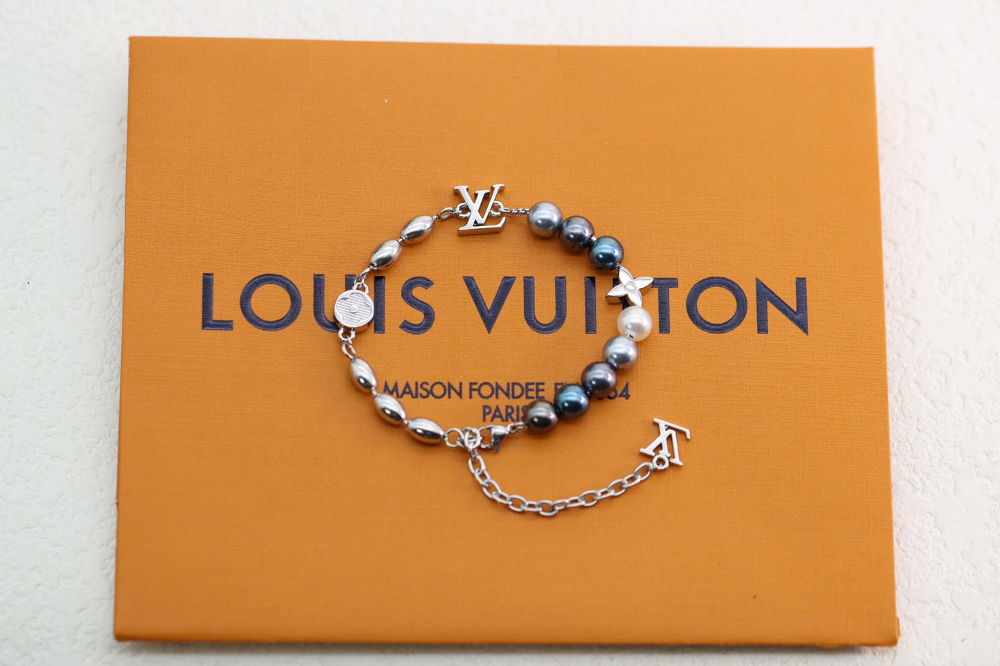 Blue Pearl Floral Bracelet