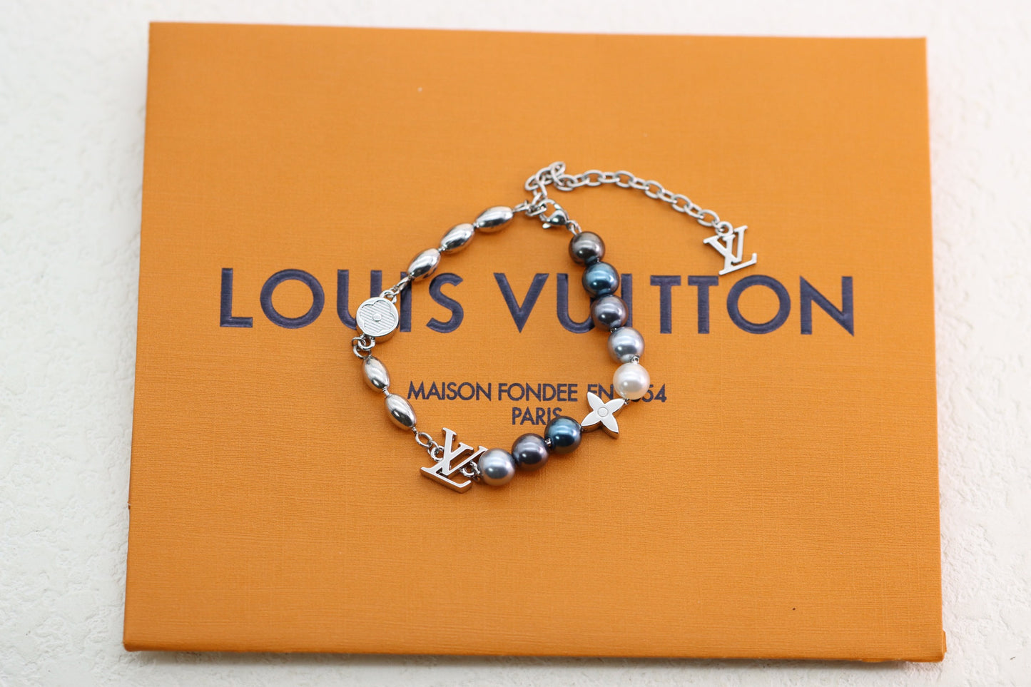 Blue Pearl Floral Bracelet