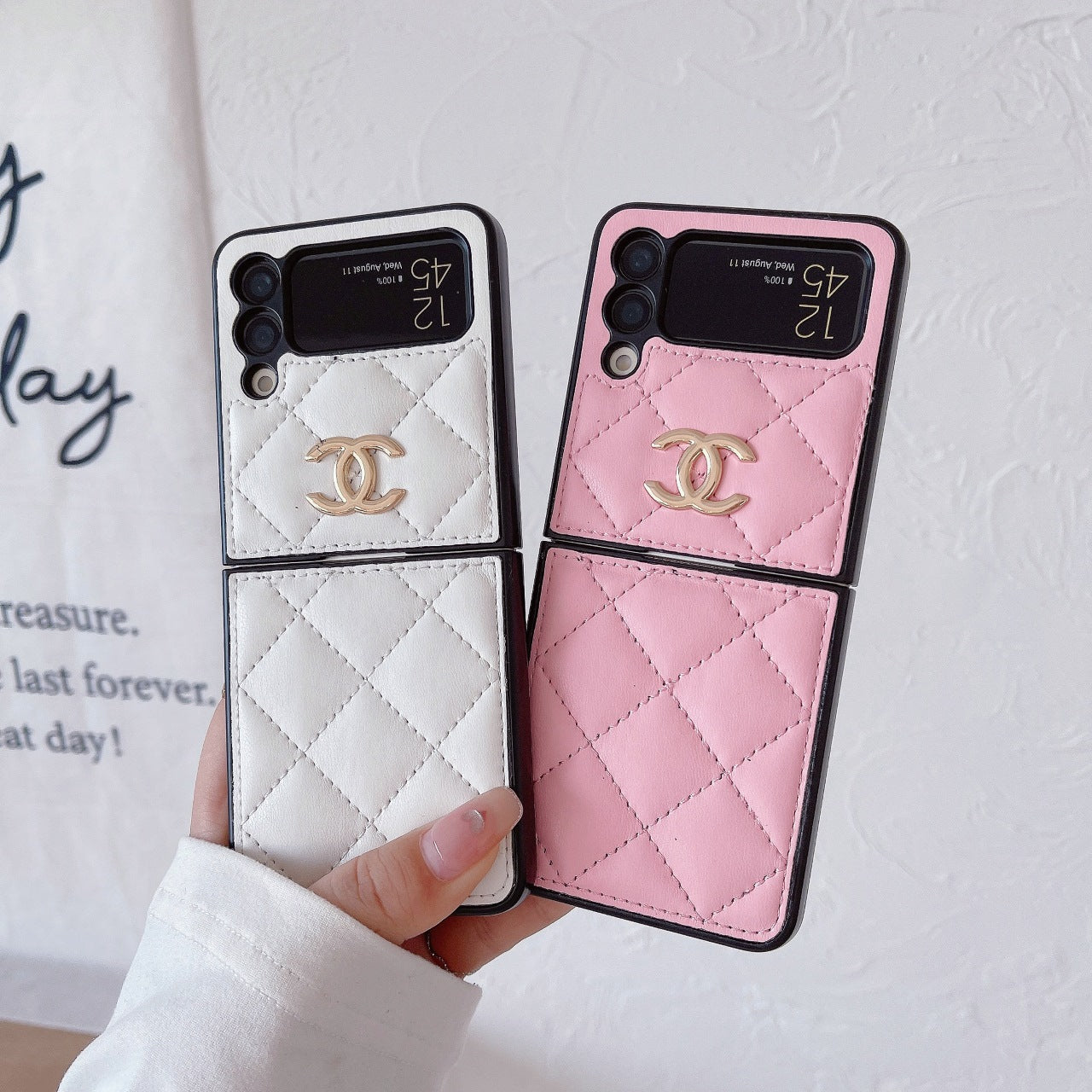 Classic Logo Leather Case for Galaxy Z Flip