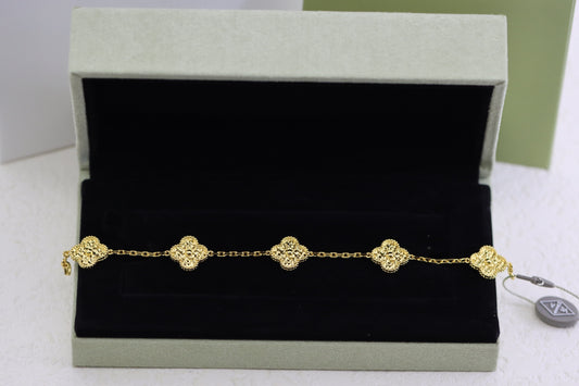 Rose gold hot stamping four-leaf clover five-flower bracelet
