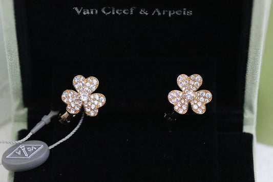 Full diamond clover earrings