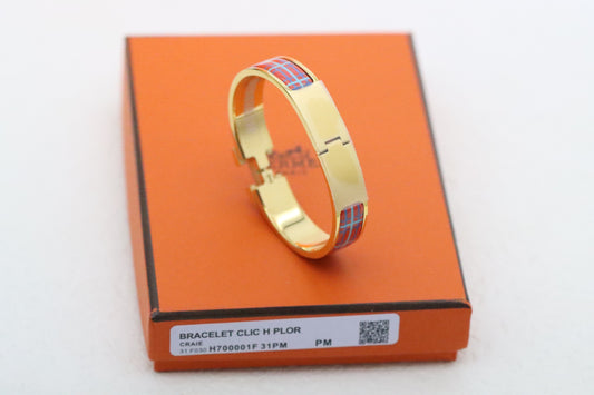 Gold enamel bracelet