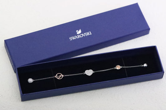 Silver Diamond Heart Magnetic Bracelet