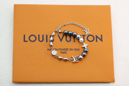 Blue Pearl Floral Bracelet