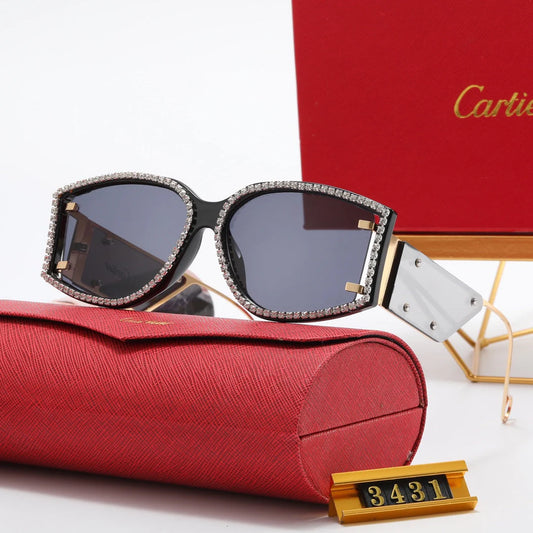 6 color  rhinestone lens polarized sunglasses