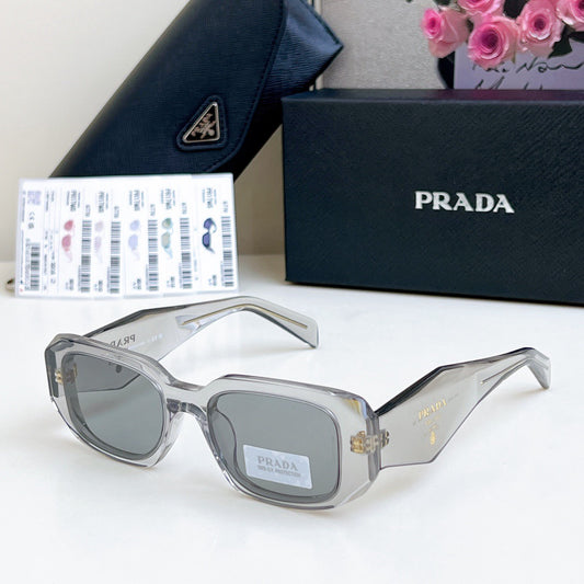 Triangle logo rectangular cut anti-glare sunglasses