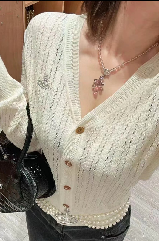 Dreamcatcher Colored Diamond Saturn Crystal Necklace