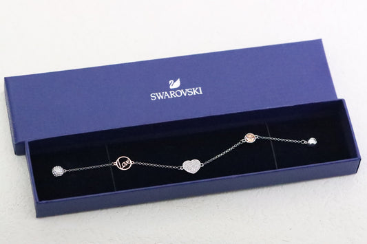Silver Diamond Heart Magnetic Bracelet