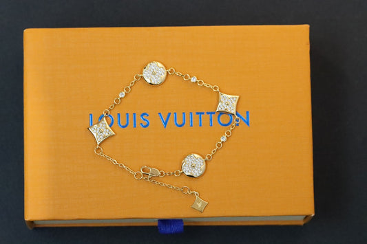 Full diamond diamond flower round flower four flower bracelet