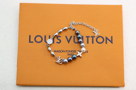 Blue Pearl Floral Bracelet