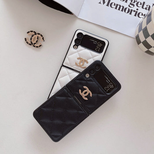 Classic Logo Leather Case for Galaxy Z Flip